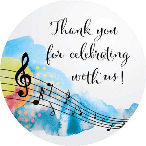 Buy 40 Pack 2inch Musical Themed Thank You Stickers Music Notes