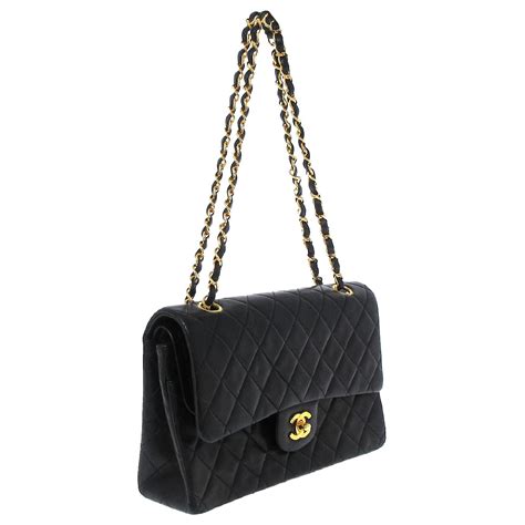 Chanel Black Classic Medium Lambskin Lined Flap Bag Leather Ref 529022