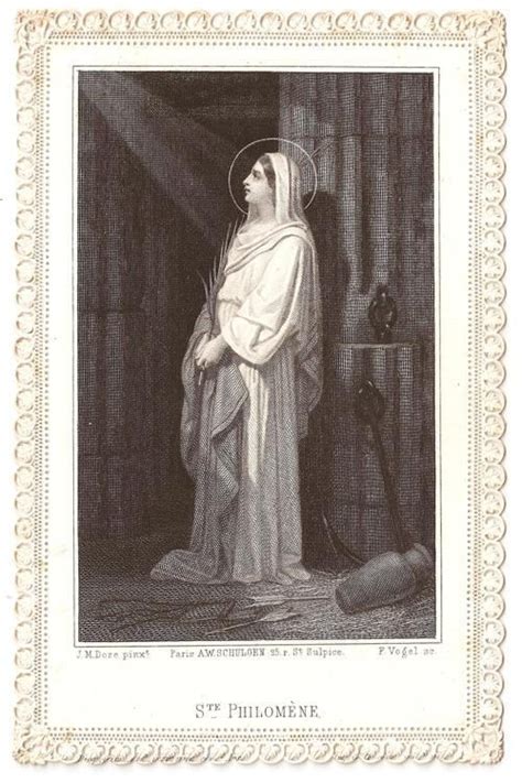 Saint philomena is the patron of babies, orphans, test takers, youth, and impossible causes. St. Philomena with Arrows & Cross Engraving Antique French ...