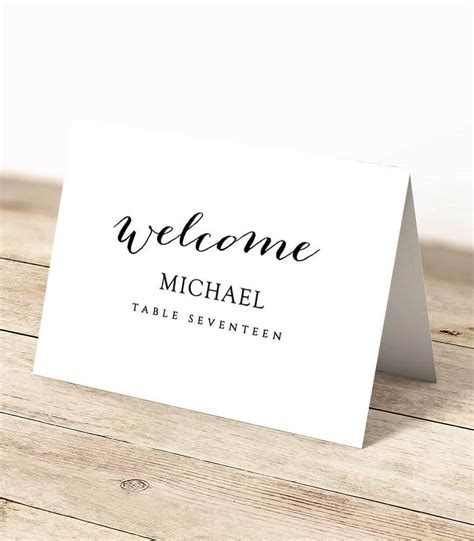 Table Cards Template Throughout Table Name Card