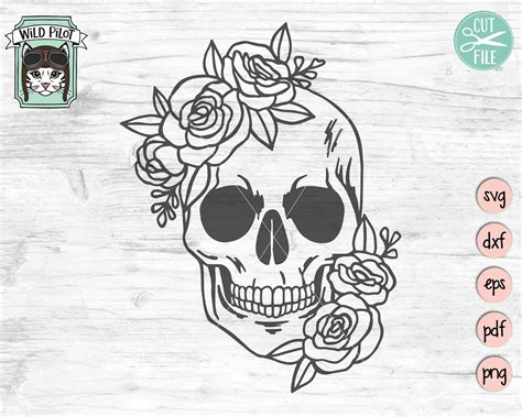 Free Free Flower Skull Svg 736 SVG PNG EPS DXF File