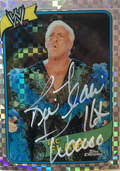 Ric Flair Stylin And Profilin Hologram Cars Signed Topps Heritage Ric