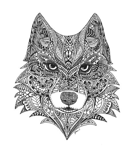 Zentangle Wolf By Light Lein On Deviantart
