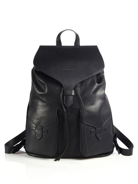 Lyst Emporio Armani Toro Leather Backpack In Black For Men