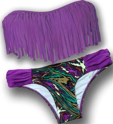 Purple Bikinis Swimwear Strapless Purple Summer Fashion Bathing