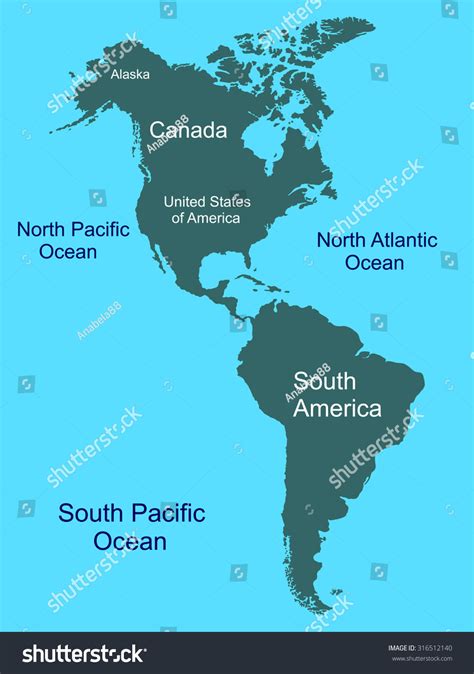 North And South America Map Stock Vector Illustration 316512140