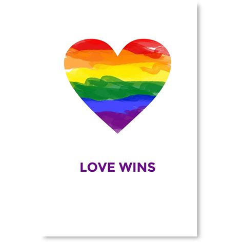 Awkward Styles Love Wins Poster Heart Print Quote Love Wins Quotes Lgbtq Pride Flag Decor Gay