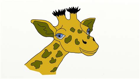 How To Draw A Giraffe Head Step By Step Easy Cartoon Drawings For Kids