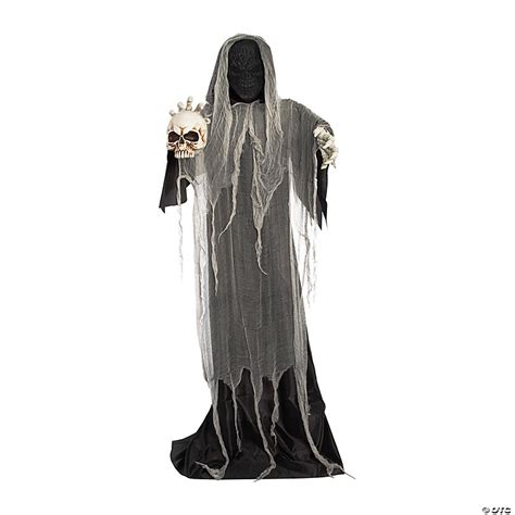 5 Ft Standing Reaper With Skull Halloween Decoration Oriental Trading