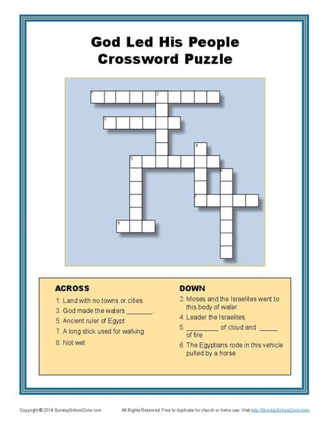 The second of a series of worksheets and activities to learn or revise words related to the theme of food,with different levels of class. God Divided the Red Sea Crossword | Bible Puzzles for Children
