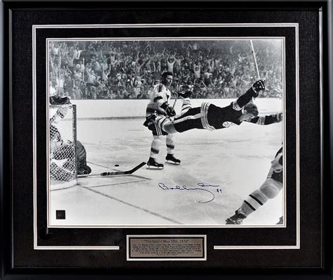 Bobby Orr Autographed Framed Boston Bruins The Flying Goal 16×20