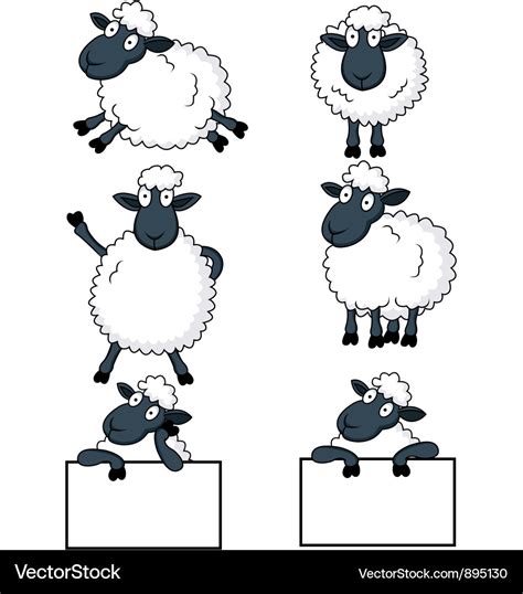 Sheep Cartoon Royalty Free Vector Image Vectorstock