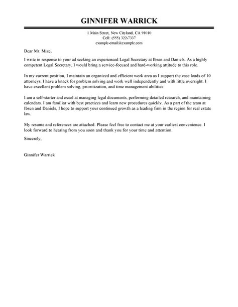 Check spelling or type a new query. Best Legal Secretary Cover Letter Examples | LiveCareer