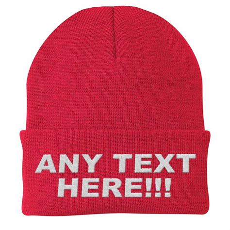 100 Acrylic Knitted Custom Beanie Hat With Designed Embroidered Logo