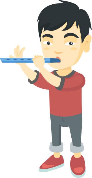 Clip Art Of A Flute Player İllüstrasyonlar Ve Vektör Görselleri Istock