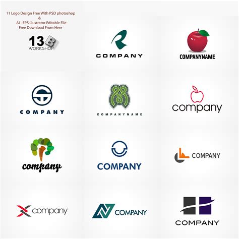 Choose free vectors, fonts and icons to design your own logo. Set Of 11 Free Logo Design Templates - Age Themes