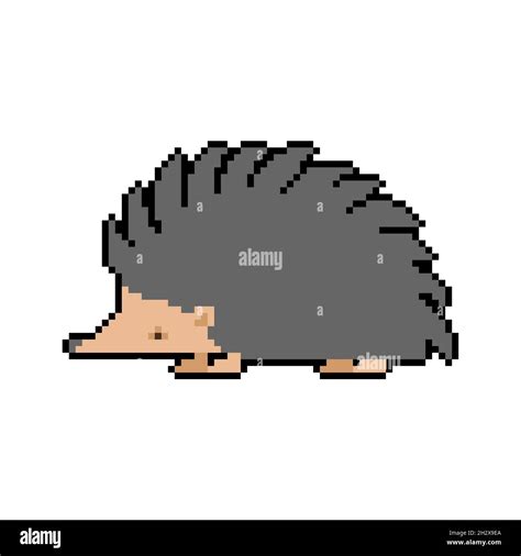 Hedgehog Pixel Art Pixelated Small Animal With Needles On Its Body 8