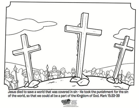 Kids Coloring Page From Whats In The Bible Showing Jesus On The Cross