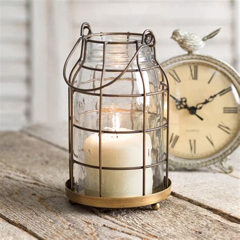 Buy Attractive And Graceful Quart Mason Jar Candle Cage Antique Brass