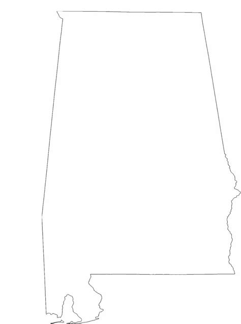 Alabama State Outline Map Free Download