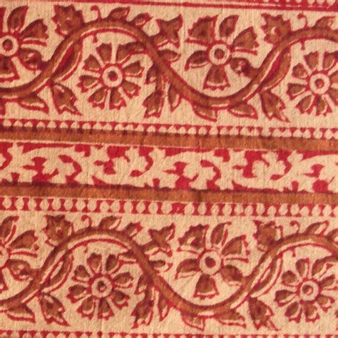 Indian Block Print Floral Cotton Fabric On Beige Indian Ha Flickr