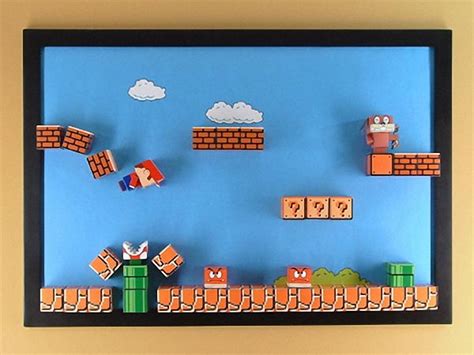 Super Mario Paper Craft Magnetic Board 3d Version Gadgetsin