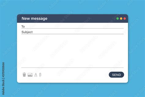 Blank Email Template Writing New Message Form Mailing App Screen