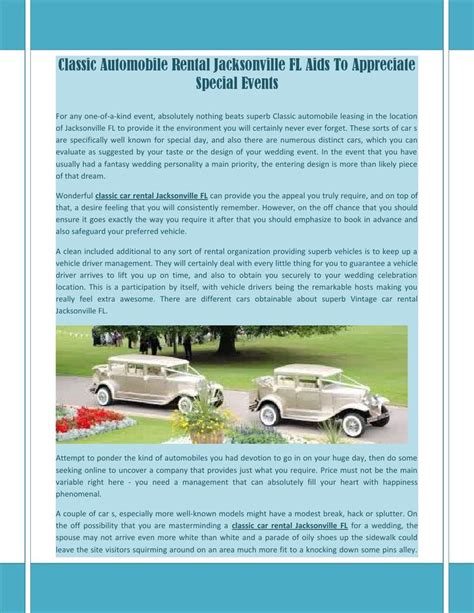 Pin on classic car rental Jacksonville FL