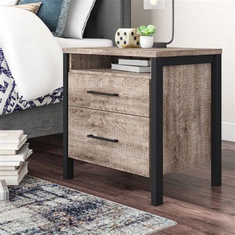Maybe you would like to learn more about one of these? Munich 2 Drawer Nightstand in Weather Oak/Matte Black ...