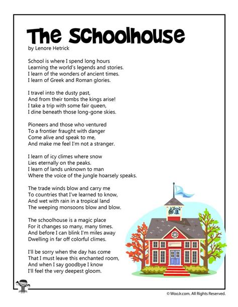 The Schoolhouse Poetry for Children | Woo! Jr. Kids Activities
