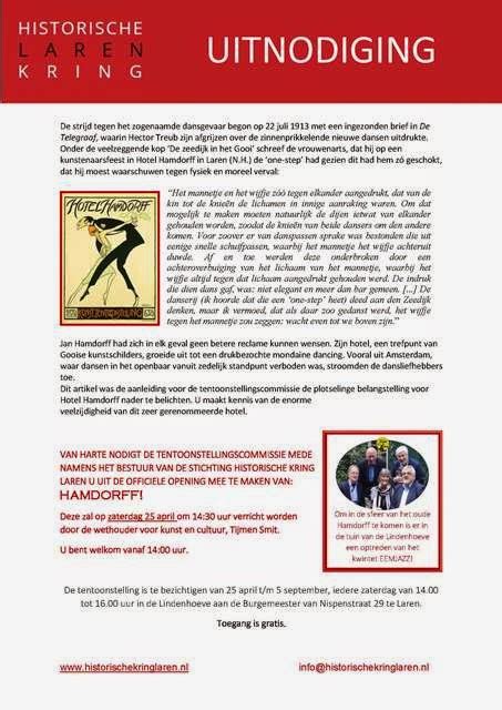 Historische Kring Laren: Uitnodiging Hamdorff