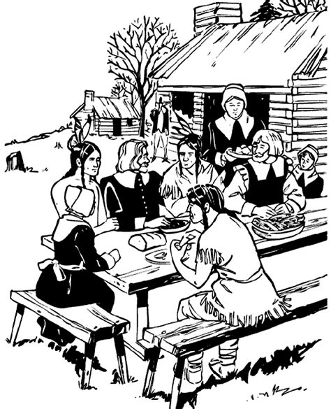 Get free printable thanksgiving coloring pages from crayola! Thanksgiving Feast Coloring Page | crayola.com