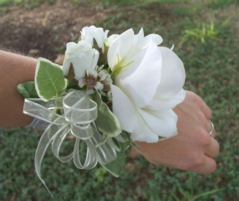 White Rose Wrist Corsage By Aprilhilerdesigns On Etsy