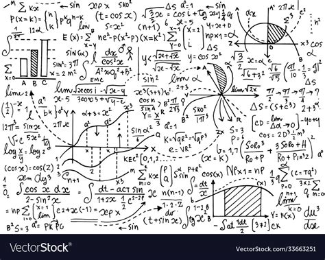 Math Education Pattern With Handwritten Formulas Vector Image