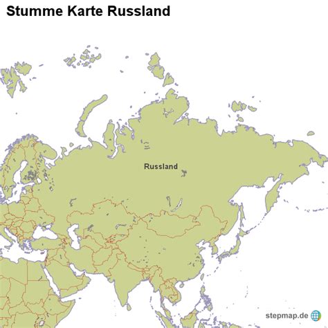 Suchen sie nach orten und adressen in russland mit unserer straße und routen. StepMap - Stumme Karte Russland - Landkarte für Russland