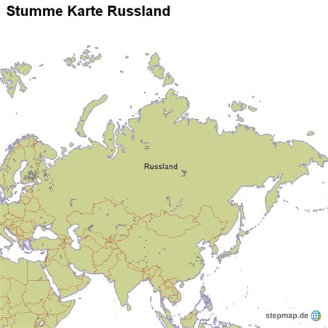 Die küste russlands weist eine gesamtlänge von 37.653 kilometern auf und. StepMap - Stumme Karte Russland - Landkarte für Russland