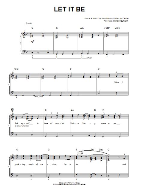 Large collection of printable piano scores! Let It Be Sheet Music | The Beatles | Piano & Vocal