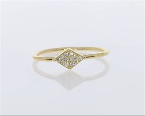 Rhombus Ring Tiny Diamond Ring Geometric Ring Minimalist Ring