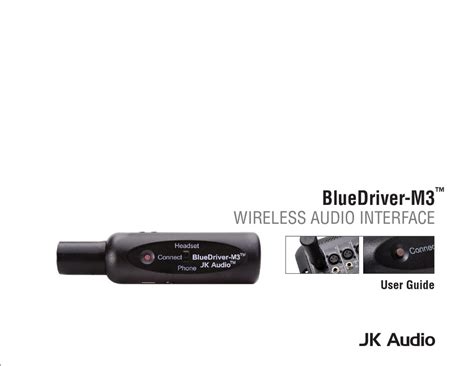 Jk Audio Bluedriver M3 User Manual Pdf Download Manualslib