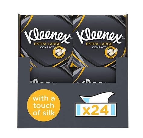 Kleenex Extra Large Mansize Facial Tissues Pack Of 24 Compact Tissue Boxes 1056 Tissues Total