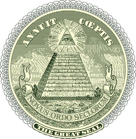 Vectorized Pyramid Seal From One Dollar Bill One Dollar Bill Dollar
