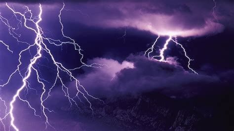 Purple Lightning Wallpaper Thunderbolt Storm Sky Hd Wallpaper