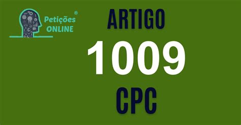Art. 1009 Do Código De Processo Civil