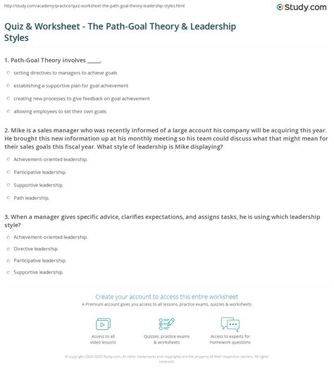 Leadership 'leadership is the process of influencing the activities of an individual or a group in efforts toward goal achievement in a given situation' hersey and blanchard (1988). Path Goal Theory Of Leadership