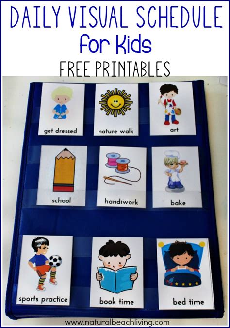 College, class, work and holiday). Daily Visual Schedule for Kids Free Printable - Natural ...