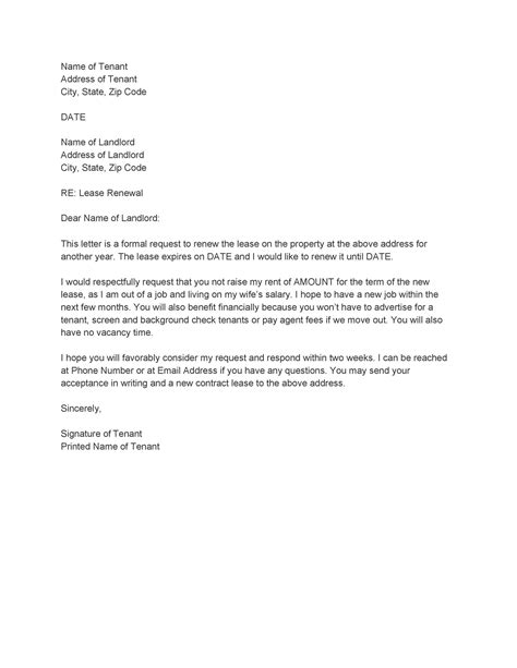 Sample Letter To Landlord Requesting Not To Increase Rent Database Letter Template Collection