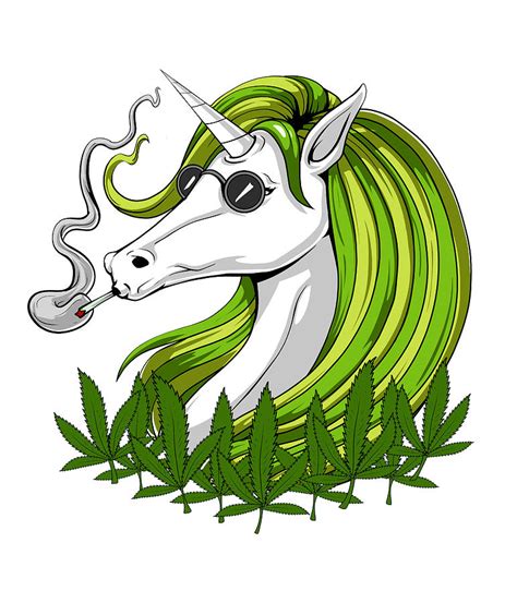 Unicorn Smoking Weed Digital Art By Nikolay Todorov Fine Art America