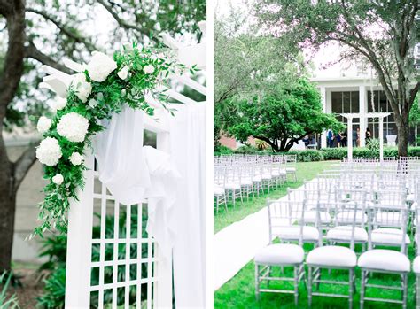 Garden Glam Outdoor Wedding Ceremony Arbor Arch With White Draping