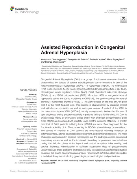 Pdf Assisted Reproduction In Congenital Adrenal Hyperplasia