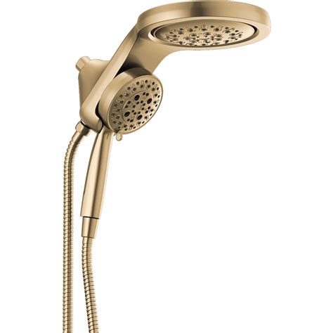 Delta Hydrorain H2okinetic 5 Setting Two In One Shower Head In Lumicoat Champagne Bronze The
